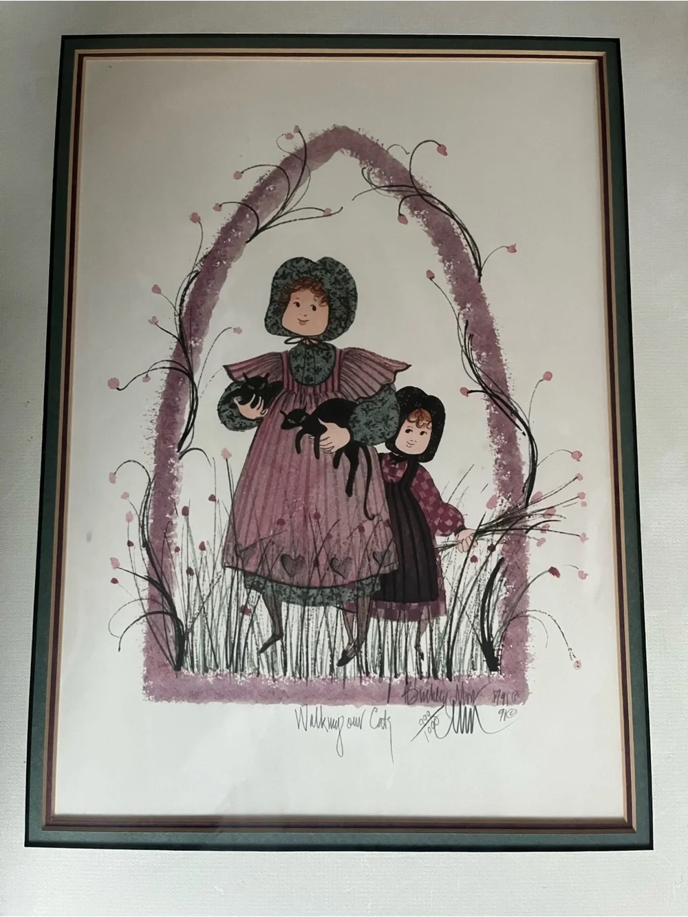 P. Buckley Moss print.  Walking our Cats